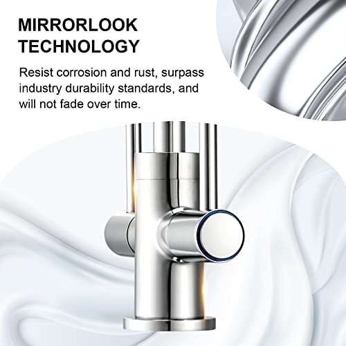 Hapilife Modern Kitchen Sink Mixer Tap with Flexible Spray 360 Swivel Spout Dual Lever 2 Mode Spray Head Chrome