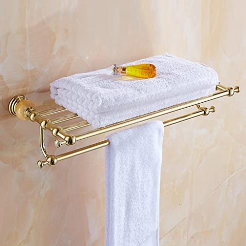 HIGOH Towel Racks,Bathroom Towel Rack Wall Mounted Towel Holder,New Brass and Jade Bathroom Accessories,Towel Holder,Towel Bar,Towel Rack,Bathroo