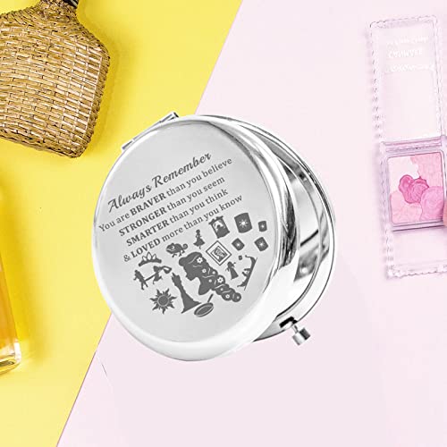 KEYCHIN Rapunzel Pocket Mirror Princess Tangled Fans Gifts Always Remember You are Braver Stronger Smarter Than You Think Compact Makeup Mirror f
