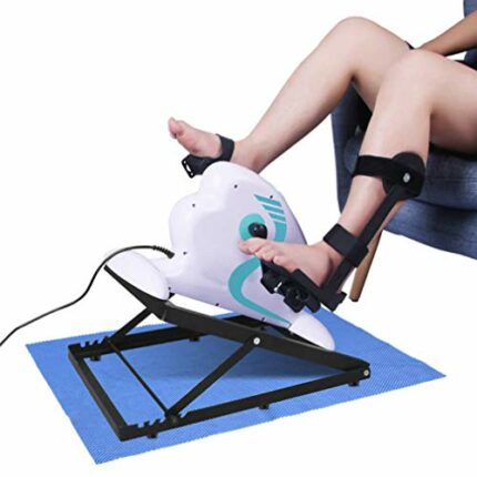 LUNEZY Pedal Exerciser Portable Electric Mini Rehabilitation Bicycle, Arm and Leg Physical Therapy for Handicap Disabled and Stroke Survivor,Adju