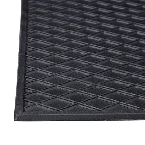 Relaxdays Rubber Doormat 60 x 40 cm Floor Mat made of 100% Rubber Anti-Slip Welcome Mat for Indoor & Outdoor Use, Door Mat Rubber Mat, Black