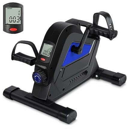 AGM Under Desk Bike Pedal Exerciser, Mini Exercise Bike with Magnetic Resistance, Desk Exercise Equipment for Arm & Leg, Portable Foot Pedal Exer