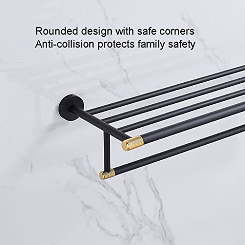 HIGOH Towel Racks,Bathroom Towel Rack Wall Mounted Towel Holder,All Copper Bath Towel Rack,Bathroom Towel Holder,Hardware Light Bathroom Shelf