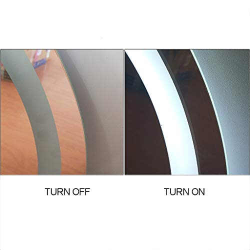 Oval Illuminated Bathroom Mirror with Led Light and Demister Pad Touch Sensor Wall Mounted Makeup Shaving 2 Sizes, e,