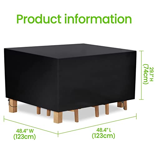BQSHX Garden Furniture Covers, Outdoor Cube Furniture Covers Waterproof, 210D Oxford Fabric Windproof Patio Outdoor Furniture Covers for Rattan C
