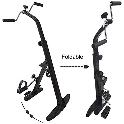 LUNEZY Elderly Folding Pedal Exerciser Under Desk Fitness Rehab Equipment Seniors Folding Mini Stationary Bike Peddler Upper And Lower Limbs Reha