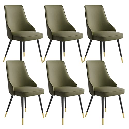 Kitchen Dining Room Furniture Chairs Dining Chairs Set Of 6 Living Room Side Chairs Water Proof PU Leather Kitchen Chairs with Metal Legs Kitchen