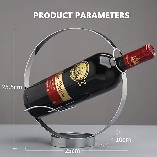 HUANGXING - Wine Bottle Holder Wine Holder, Metal Circle Wine Server, Bottle Server, Drinks Presentation, Simple and Elegant Design, Suitable for
