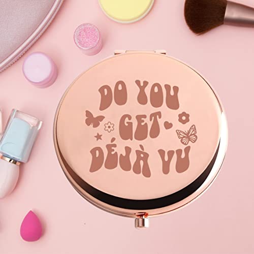 KEYCHIN Sour Album Pocket Mirror Rodrigo Fans Gifts Do You Get Deja Vu Sour Song Lyrics Compact Makeup Mirror for Women Girls Teenagers (Deja Vu