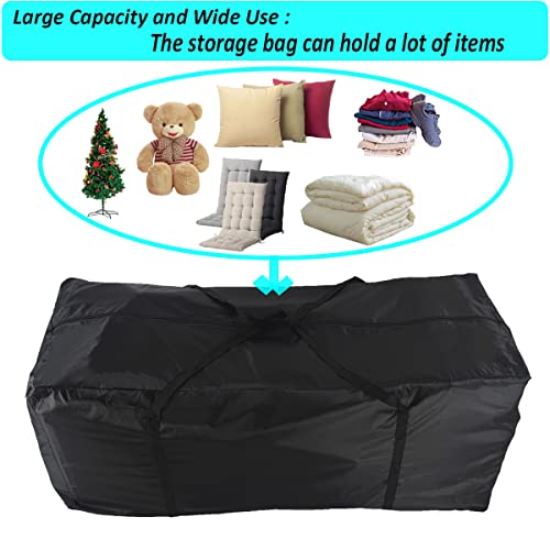 OUTLS Garden Furniture Cushion Storage Bag Large 173x76x51cm Oxford Fabric Waterproof Outdoor Cushion Covers With Handles Christmas Tree Bag Blac