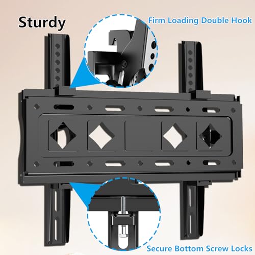 JXMTSPW TV Wall Bracket Fit Most 32-68 inchs LED, LCD OLED and Plasma Flat Curved TVs, Heavy Duty Low Profile Tilt TV Wall Mount, Max VESA 400x40