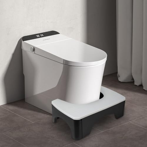 EASACE Folding Toilet Stool, 7” Bathroom Stool for Toilet, Squatting Toilet Stool, Bathroom Potty Stool, Folds for Easy Storage,Step Stool for Ad