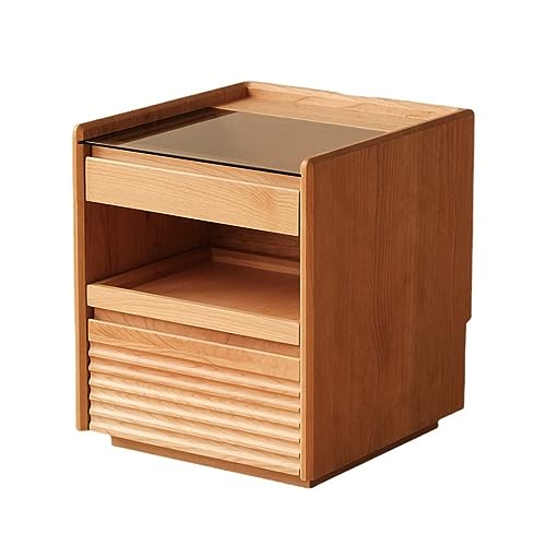 WALNUT Large Storage Space Nightstand Vintage Bedside Cabinet Japanese Storage Locker