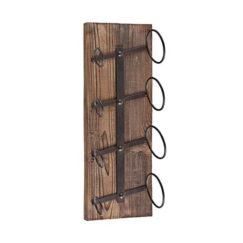 EYLINK Wine Racks,Modern Wall-Mounted 4 Bottles Metal Storage Box Hanging Bottle Rack Floating Kitchen Restaurant Bar Retro Decoration Display