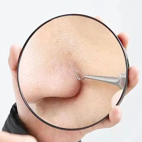 Roadoor 30X Magnifying Mirror,3.5 inches Magnified Makeup Mirror with Suction Cup and Tweezers,Travel Magnifying Mirror Stick on Shower Mirror fo