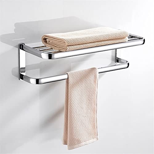 HIGOH Towel Racks, Bathroom Towel Rack Wall Mounted Towel Holder,Electroplating Bright Chrome Plated Copper Material Simple Bathroom Towel Rack
