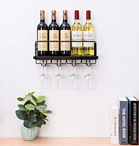 NEOCHY Wine Rack Modern Wall-Mounted Goblet Hanging Floating Kitchen Restaurant Bar Storage Bottle Simple Decorative