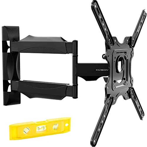 Invision TV Wall Bracket Mount for 24-60 Inch Screens, VESA 100x100mm up to 400x400mm, Tilts Swivels & Extends for Flat & Curved TVs, Includes Sp
