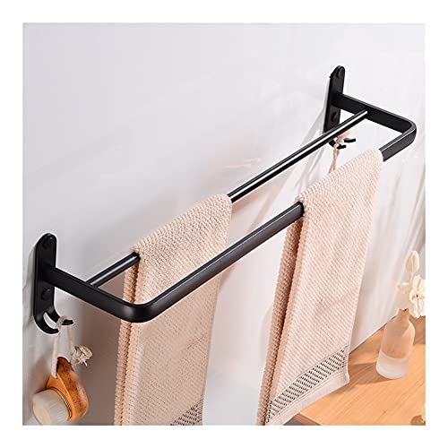 HIGOH Towel Racks,Towel Holder Towel Rail for Bathroom, Bathroom Hand Towel Holder, Wall Mounted Double Towel Bar Holder, Aluminum Towel Rail Han