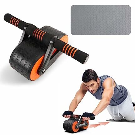 MKHS Automatic Rebound Abdominal Wheel, Double Round Ab Roller Wheel Exercise Equipment, Domestic Abdominal Exerciser, Beginners and Advanced Abd