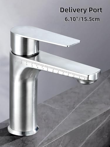 Bifordo Bathroom Tap,Easy to Install Brushed Nickel Bathroom Sink Faucet with Supply Lines & Deck Plate for 1 or 3 Hole…
