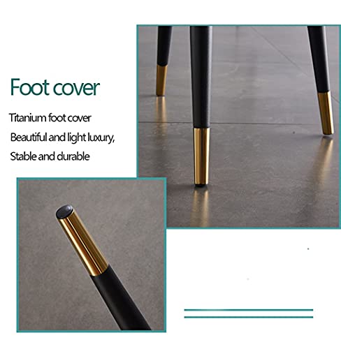 Modern PU Leather High Back Padded Soft Seat Metal Legs Office Living Room Counter Lounge Dining Chair (Color : Brown)