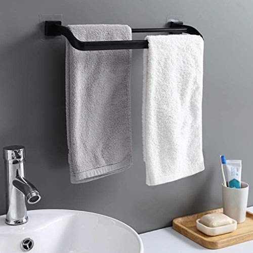 N/A Wall Mounted Towel ,Wall Hanging Bathroom Towel Rack Pole Bathroom Bathroom Rack Toilet Storage Rack (Color : Wit)