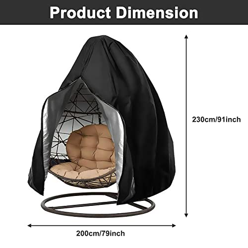 Garden Hanging Chair Cover, Patio Hanging Chair Cover, Windproof Egg Chair Cover, Oxford Fabric Durable Egg Swing Chair Covers, Waterproof UV Pro
