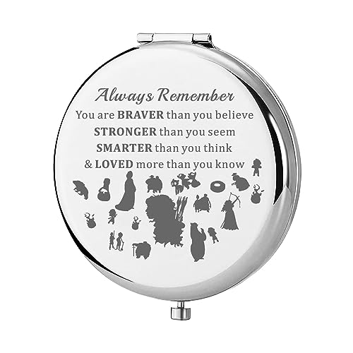 KEYCHIN Princess Merida Pocket Mirror Merida Fans Gifts You are Braver Stronger Smarter Than You Think Merida Compact Mirror (Merida-S)