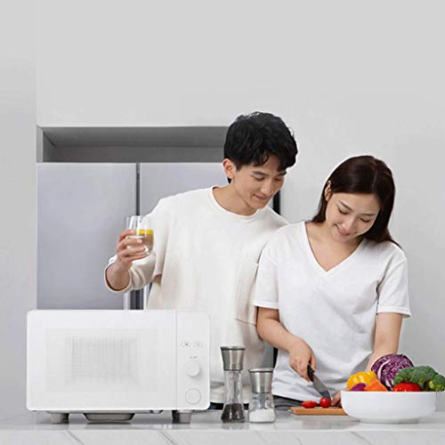 SZDQX Countertop Microwave Oven with Compact Size, Position-Memory Turntable, Sound on/Off Button, Custom Cooking Mode, 20L,700W, White