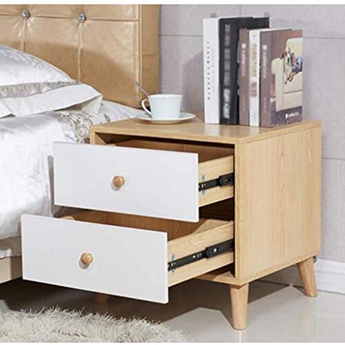 JYDQM Nightstand White Night Stand, Side End Wood Bedside Tables with Drawer for Bedroom Livingroom, Wood Legs