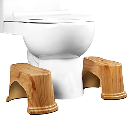 EVRON Toilet Stool 7" Bathroom Squatting Toilet Step Stool for Potty Assistance,Original Compact Flexible Distance Adjustment Poop Stool Stackabl