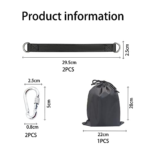 GVSAVY 2 Slings, 2 Hooks, 1 Storage Bag, Swing Hanging Kit, Swing Attachment, Nylon Sling for Fitness Training, Hanging Swing