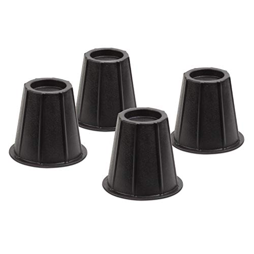 Honey-Can-Do STO-01004 Stackable Round Bed Risers, Plastic, Black, 6-Inch, Pack of 4