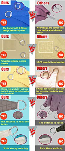 Greenbay Anti-UV Sun Shade Sail Garden Patio Party Sunscreen Canopy 98% UV Block Triangle Sand 5x5x5m