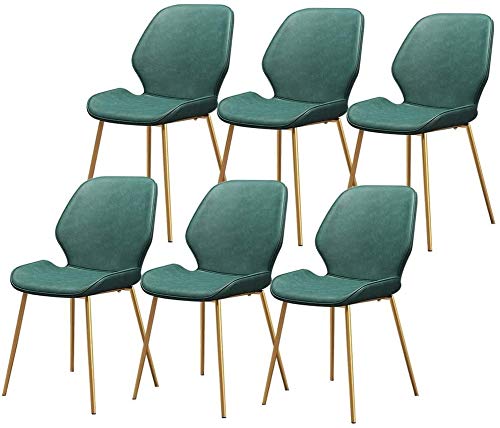 dining chair Kitchen Dining Room Furniture Chairs Dining Chairs Set Of 6 Vintage Dining Side Chairs PU Cushion Seat Bar Chairs Metal Legs Non-Sli