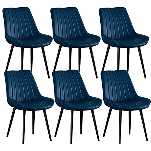 Kitchen Dining Room Furniture Chairs Dining Chairs Set Of 6 Kitchen Chairs with PU Cushion Seat Back, Modern Mid Century Living Room Side Chairs