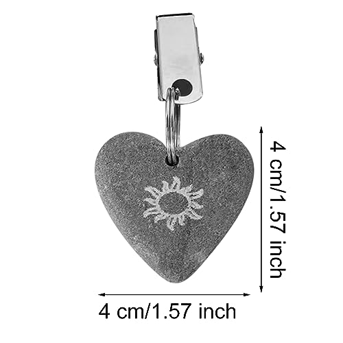 Divono 8Pcs Table Cloth Clips For Outside Table,Tablecloth Clips,Curtain Weights Pendant Heart Shape Stone With Metal Clips For Outdoor Party Pic