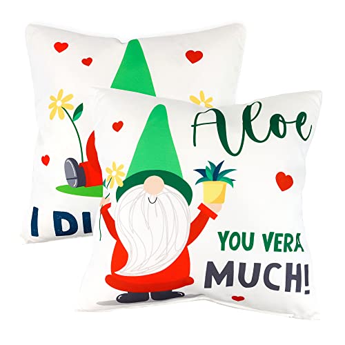 Gardenwize - Pack of 2 Outdoor Scatter Cushions, Garden Furniture Cushions - Covers & Pillows (Gold Palm)