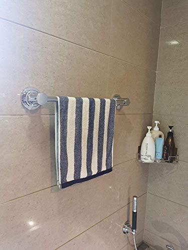 JiePai 16 inch Suction Cup Towel Bar, Vacuum Suction Towel Holder Suction Towel Rack for Bathroom Wall Mount Bath Towel Rail