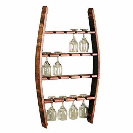 Wine rack Wooden Wine Rack Champagne Glass Holder Goblet Holder Bracket Kit Display Stand Can Accommodate Up To 18 Glasses (Color: Wood Color, Si