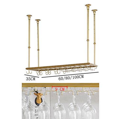 KEppd Wine Racks Rustic Ceiling Wine Racks Adjustable Height/Wall Mounted Hanging Stemware Holder/Retro Glass Wine Bottle Holder/Wall Mounted Win