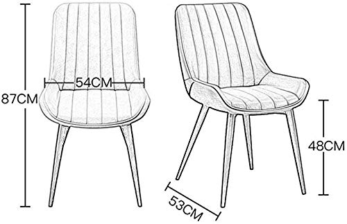 Modern Kitchen Dining Room Chairs PU Leather Dining Chairs Set Of 2 Kitchen Counter Chairs Leisure Living Room Corner Chairs With Metal Legs Seat