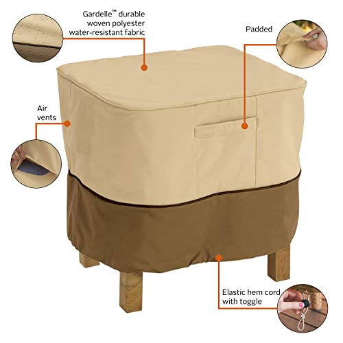 Classic Accessories Veranda Square Patio Ottoman/Side Table Cover - Durable and Water Resistant Outdoor Furniture Cover, Small (70972)