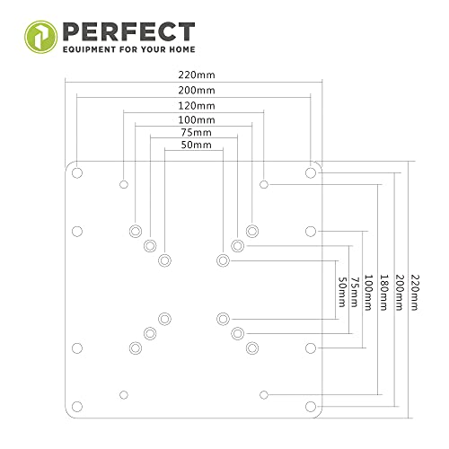 Perfect Universal VESA Adaptor VESA 50 x 50 to 200 x 200 1 Piece Black