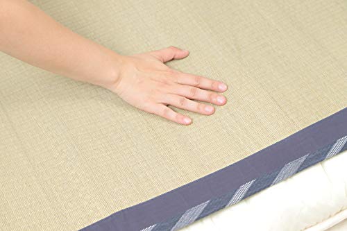 MIINA Japanese Traditional Igusa (Rush Grass) Tatami Mattress, Sleeping Mat, Goza Mat (Twin, Natural) 35” X 79”