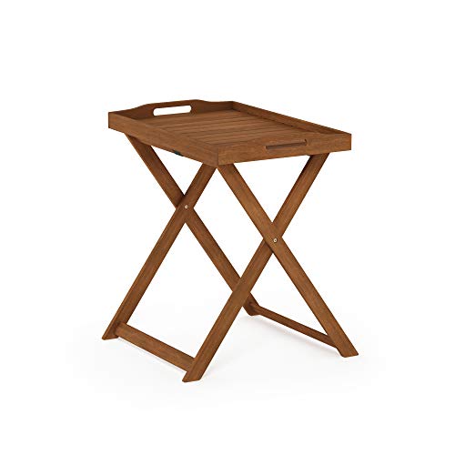 Furinno Outdoor Hardwood Tray, Coffee, Side Table, Wood, Natural, 40.1 x 62.2 x 67.6 cm