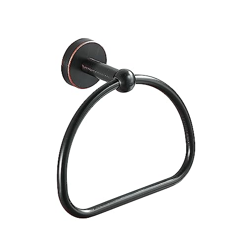 Leyden Brushed Gold Hand Towel Holder, Bathroom Towel Ring, Bath Hand Towel Rack Hangers Wall Mounted Half Round Modern