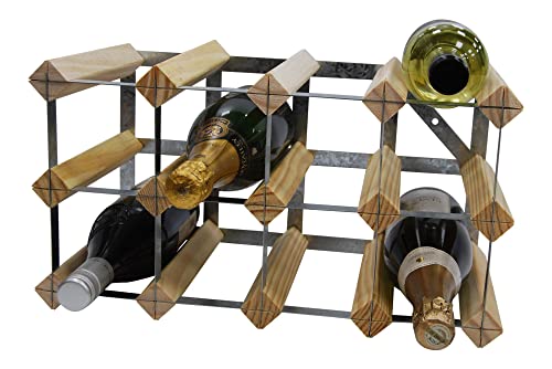 DS Wineware 12 Bottle 4X2 Traditional Wine Rack - Fully Assembled - FSC Certified Natural Pine