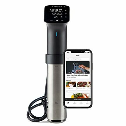 Anova Präzisionskocher Pro AN600-EU00 WiFi, Precision Cooker Pro, 1200 Watt, inklusive Typ-C-Stecker für EU-Nutzung, Schwarz und Silber